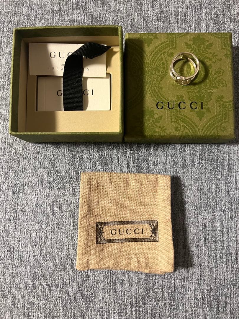 GUCCI ダブルGロゴ シルバーリング 16号