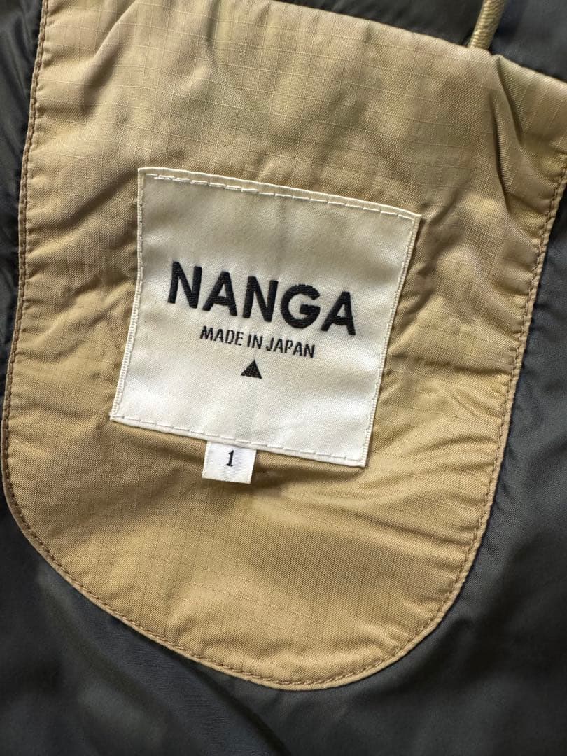 クリーニング済　ナンガ　NANGA ダウンハーフコート　ベージュ　サイズ1 M