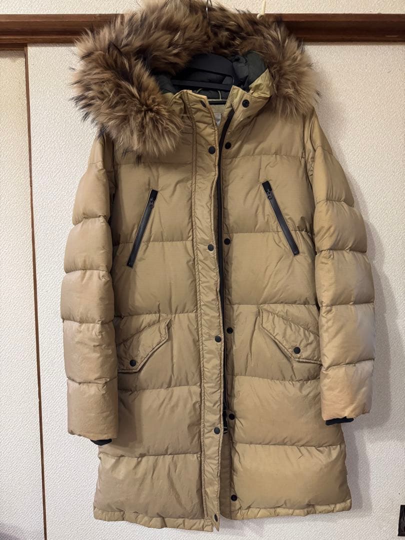 クリーニング済　ナンガ　NANGA ダウンハーフコート　ベージュ　サイズ1 M