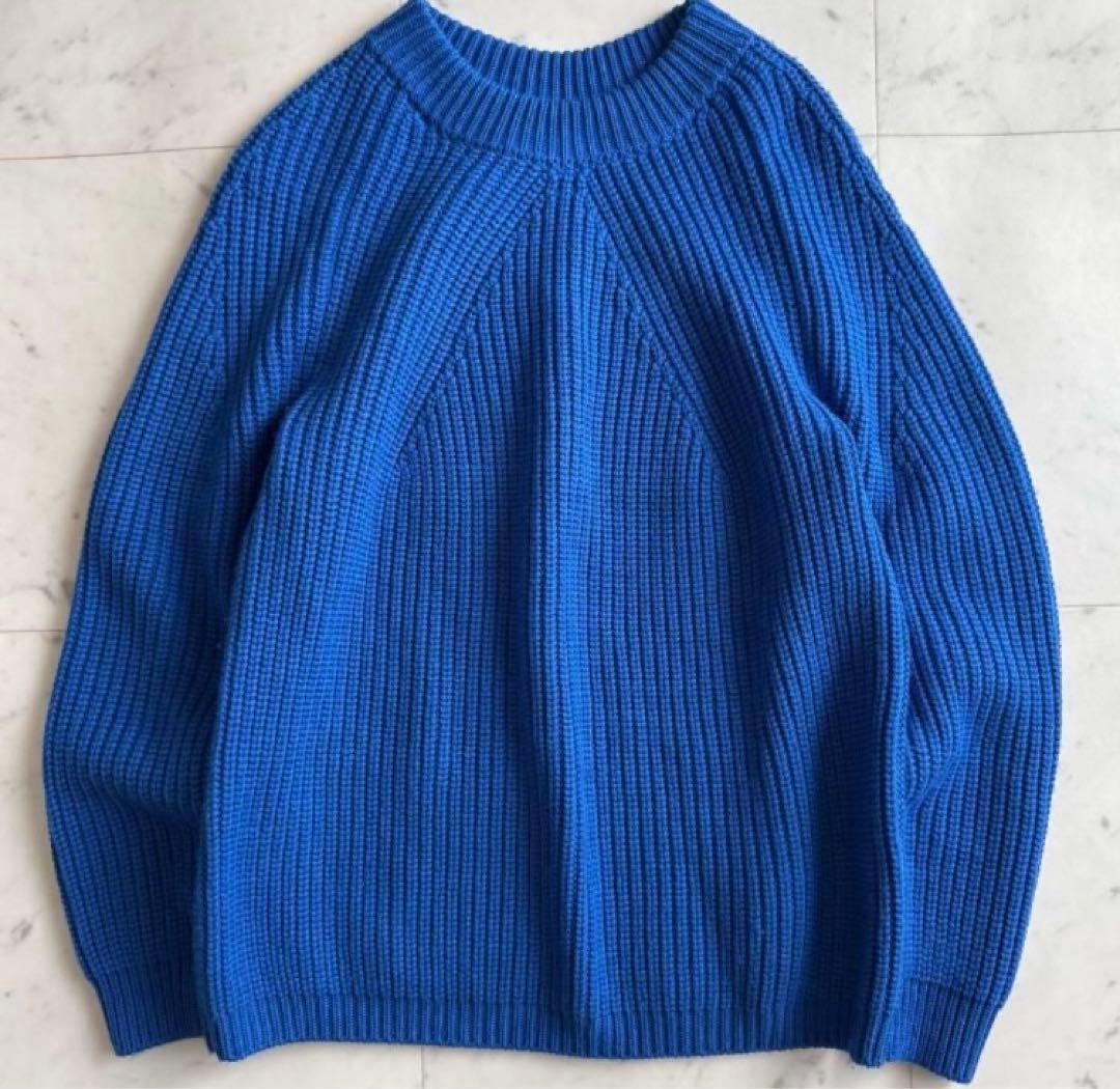 【週末値下❣️】BATONER バトナー　シグネチャークルーネックニット　ブルー