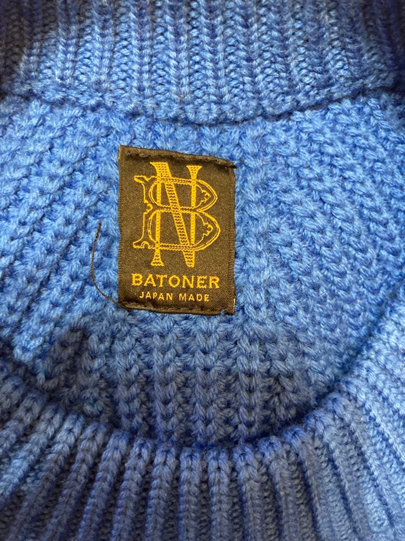【週末値下❣️】BATONER バトナー　シグネチャークルーネックニット　ブルー