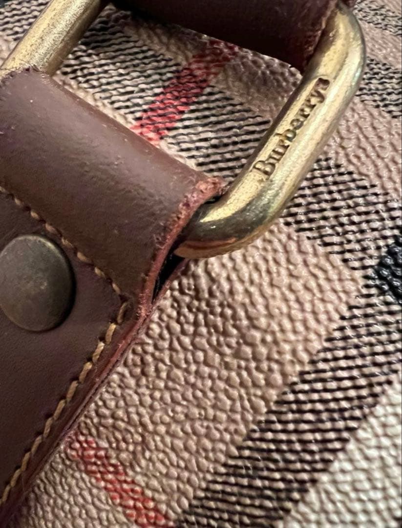 【大容量】Burberrys ・ノバチェック レザー ボストンバッグ PVC