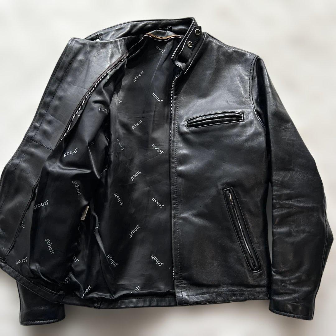 schott ショット レザー シングルライダースジャケット　36 M相当