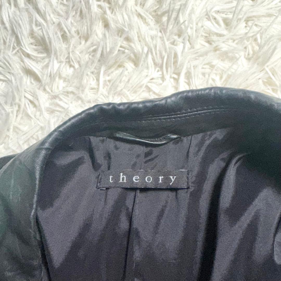 Theory ラムレザー テーラードジャケット 黒 玉虫系 L〜XL 本革 羊革
