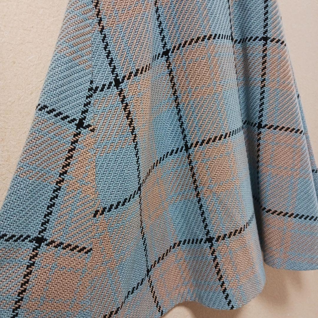 未使用　EMMEL REFINES ツィードライク チェック フレアスカート M