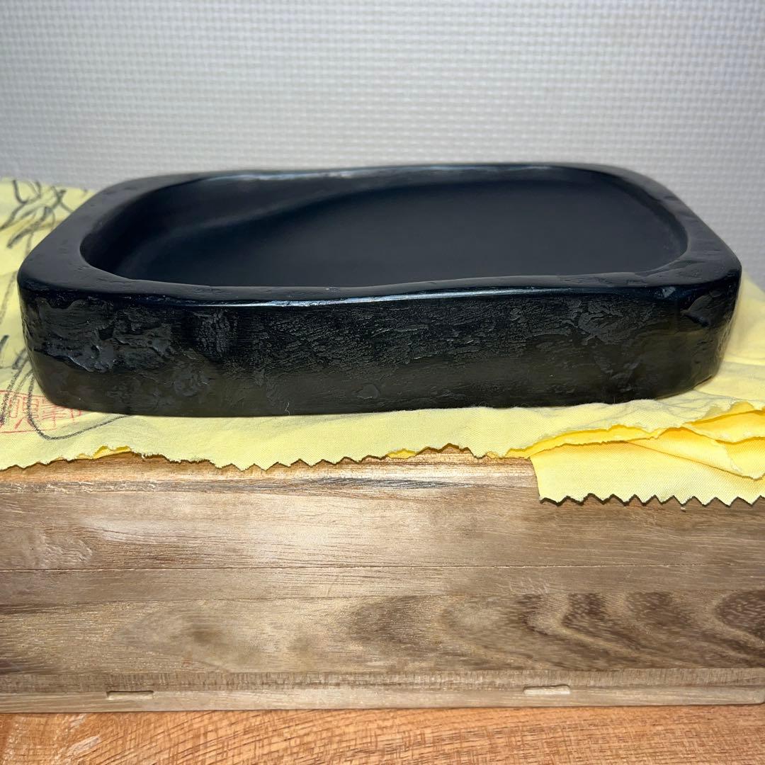 ⭕️雨畑硯　峯硯堂　名工　雨宮峯硯　新品美品　天然硯　四六寸大