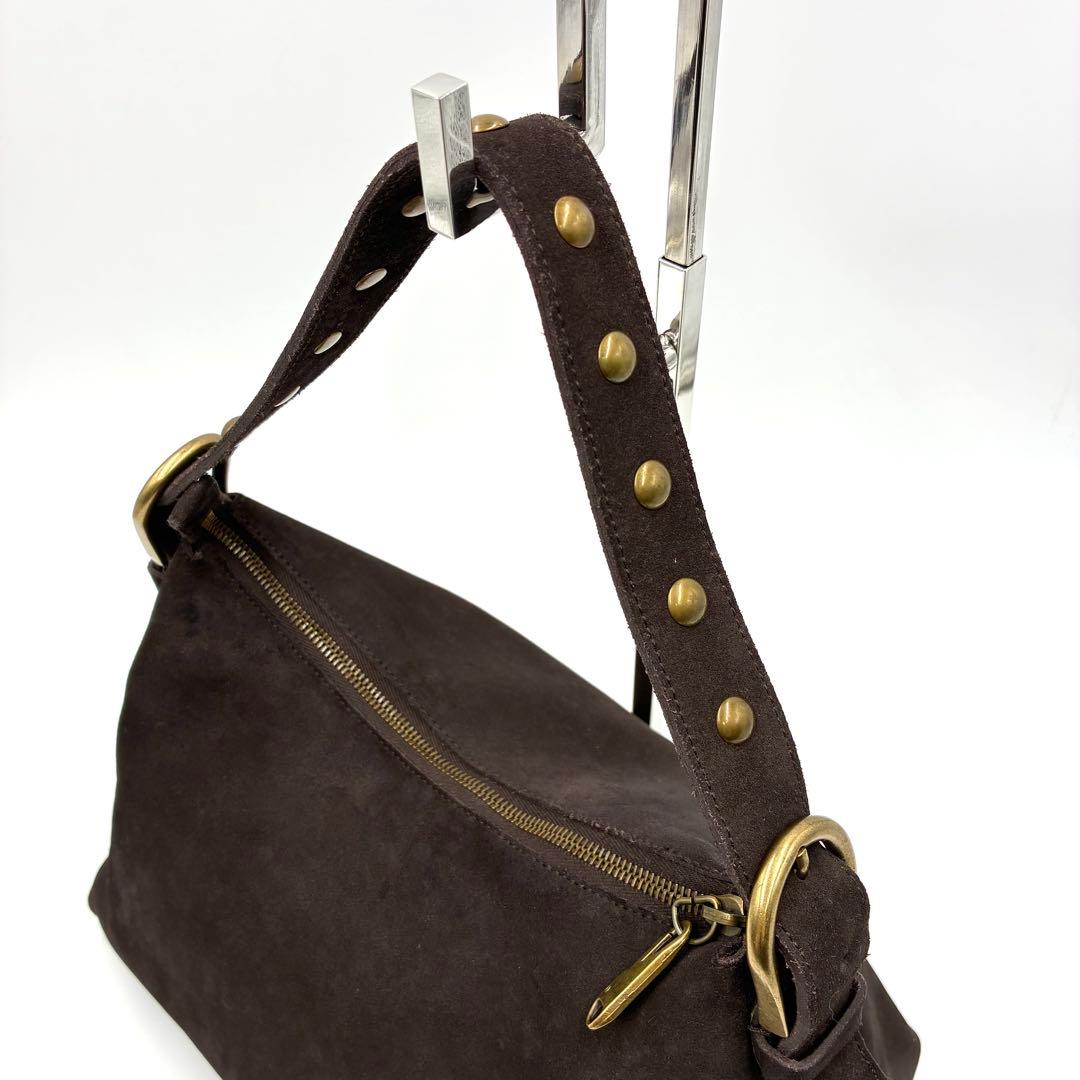 希少 ミュウミュウ アーカイブ ワンショルダーバッグ スエード ダークブラウン