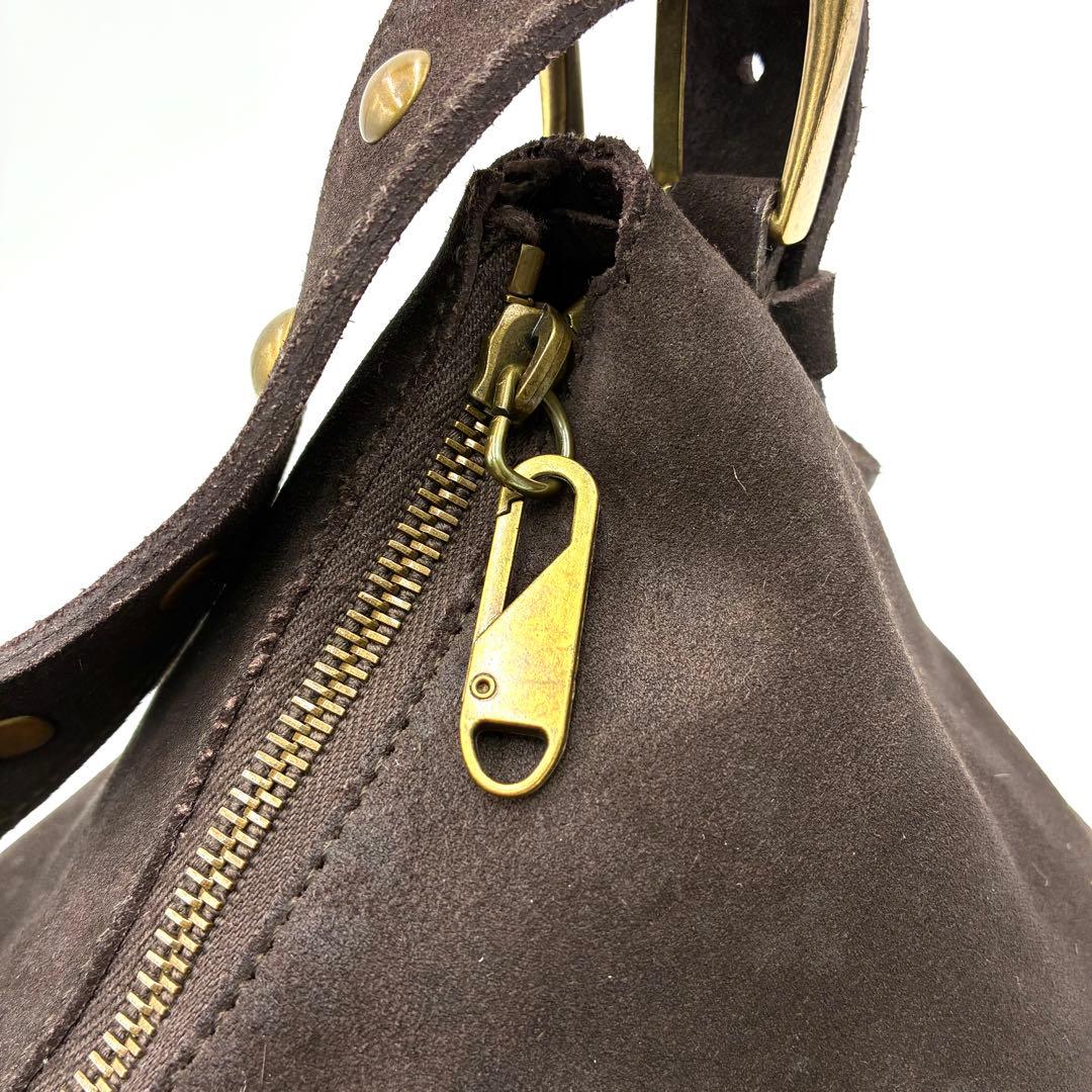 希少 ミュウミュウ アーカイブ ワンショルダーバッグ スエード ダークブラウン