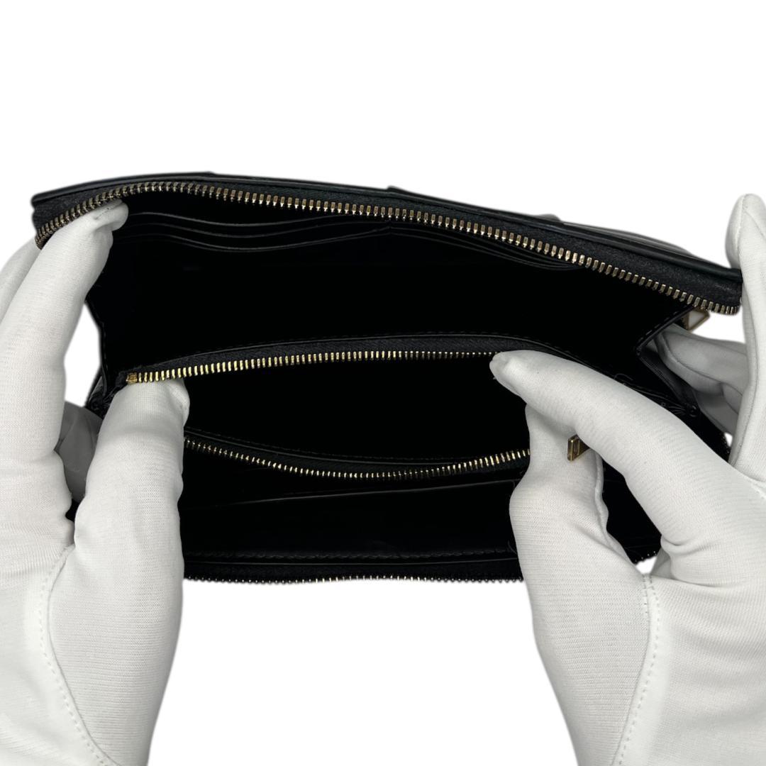 ポッキー　BOTTEGA VENETA カセット 黒 長財布 ★RFID付