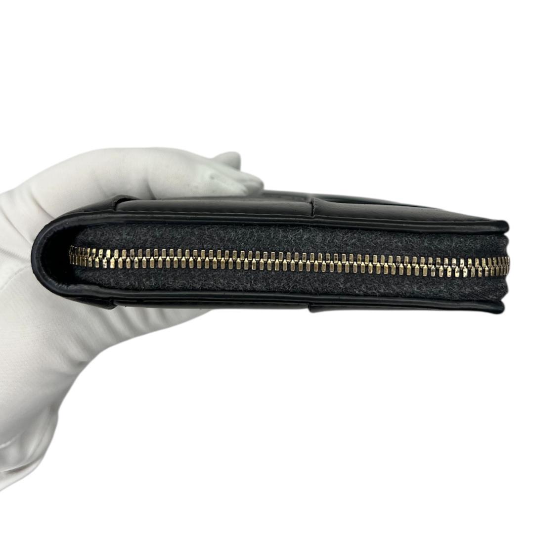 ポッキー　BOTTEGA VENETA カセット 黒 長財布 ★RFID付