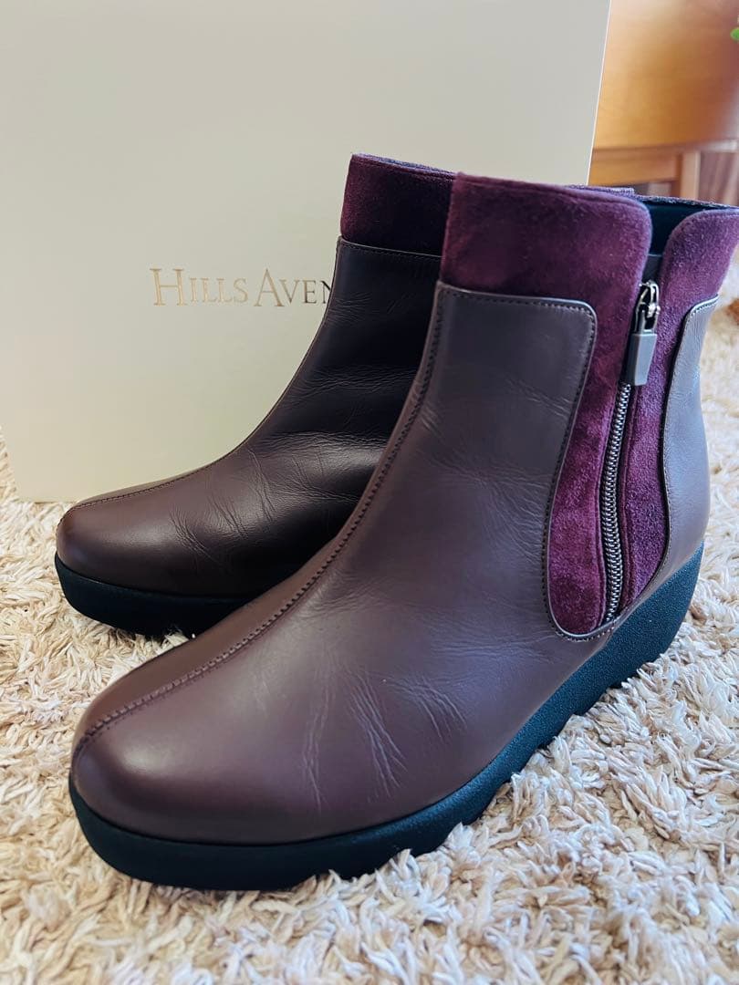 【HILLS AVENUE】人気のサイドゴアブーツ ブラウン/バーガンディ