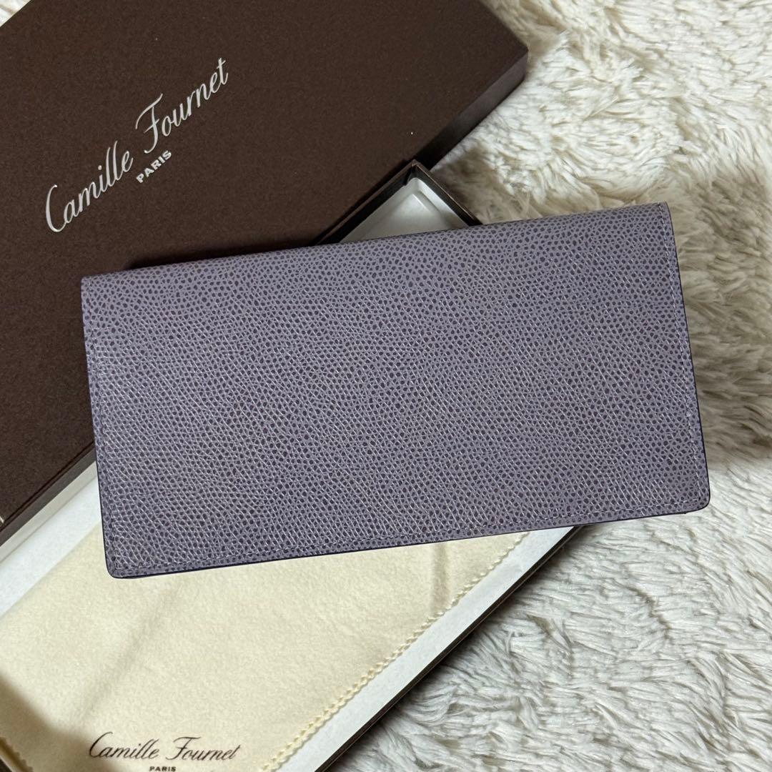 ⭐️新品未使用⭐️ カミーユフォルネ　アリゲーター　長財布　二つ折り　パープル色