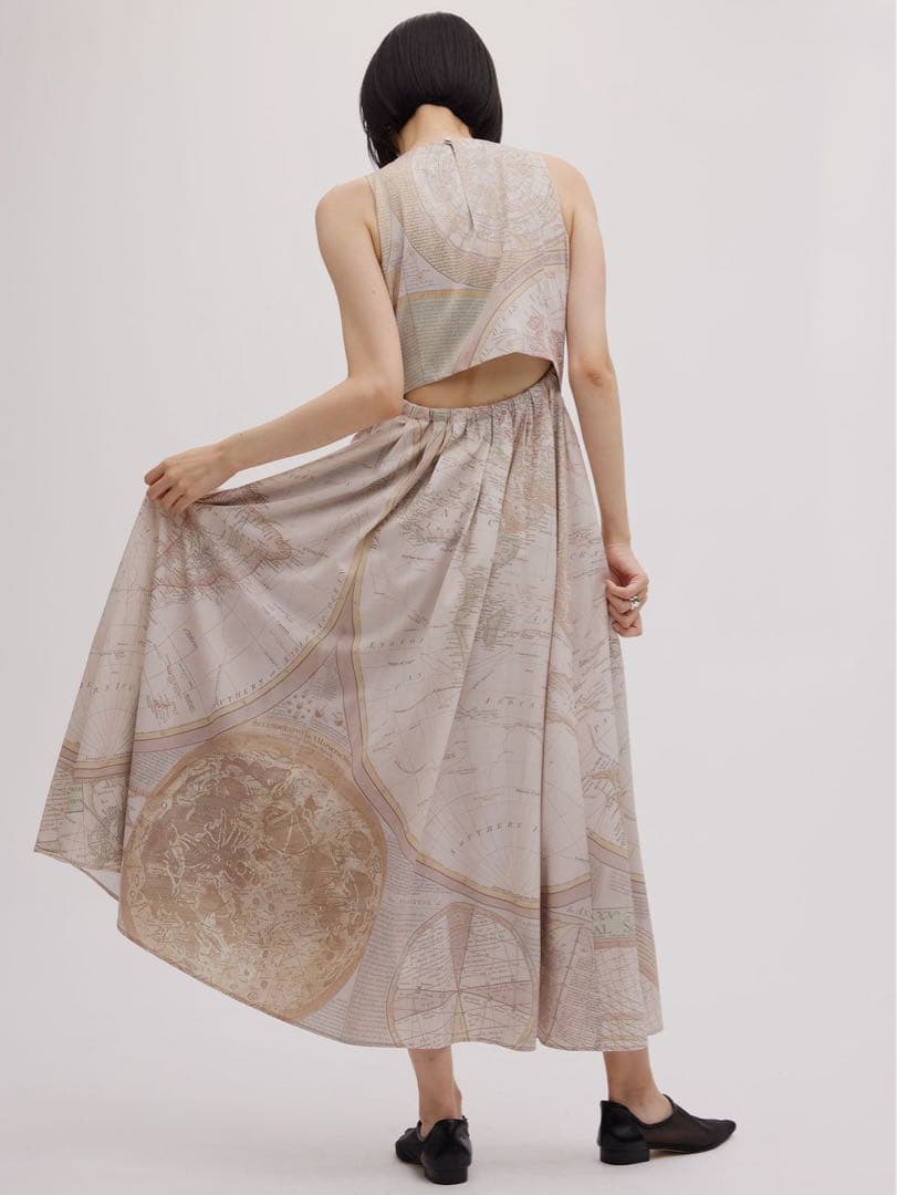 ワンピース Ameri CARTOGRAPHIC PATTERN DRESS