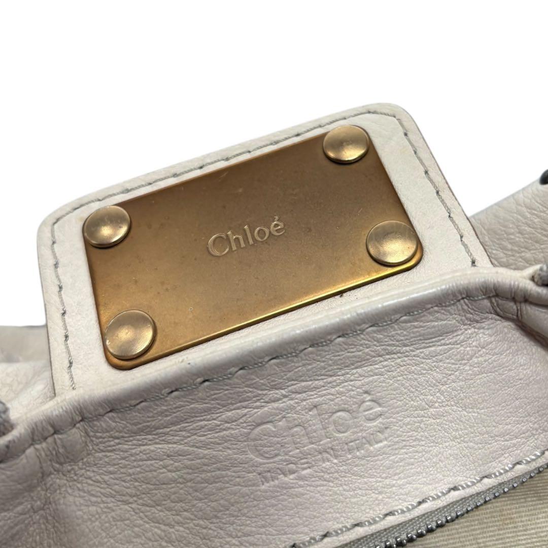 Chole クロエ パディントン ボストンバッグ　ハンドバッグ ホワイト 南京錠