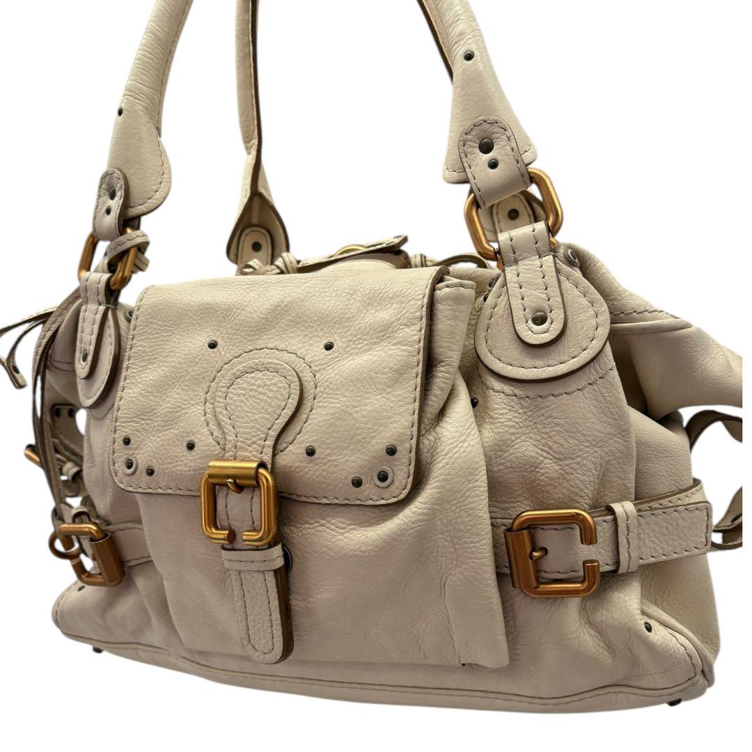 Chole クロエ パディントン ボストンバッグ　ハンドバッグ ホワイト 南京錠