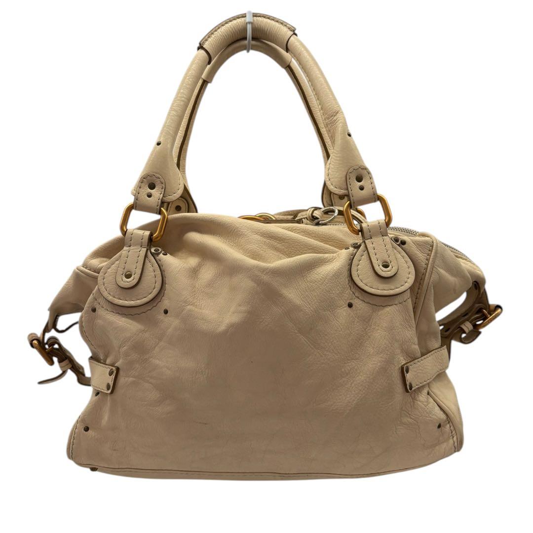 Chole クロエ パディントン ボストンバッグ　ハンドバッグ ホワイト 南京錠