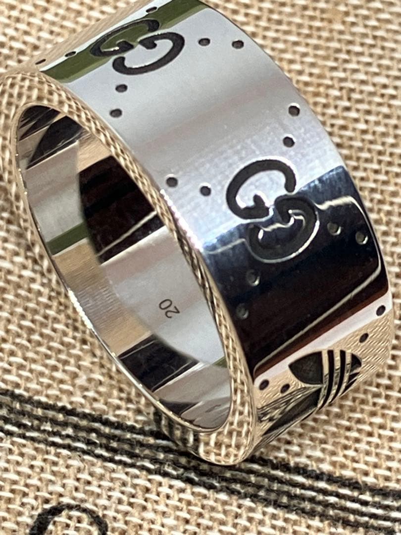 GUCCI adidas グッチ アディダス リング 銀 指輪 20号 中古