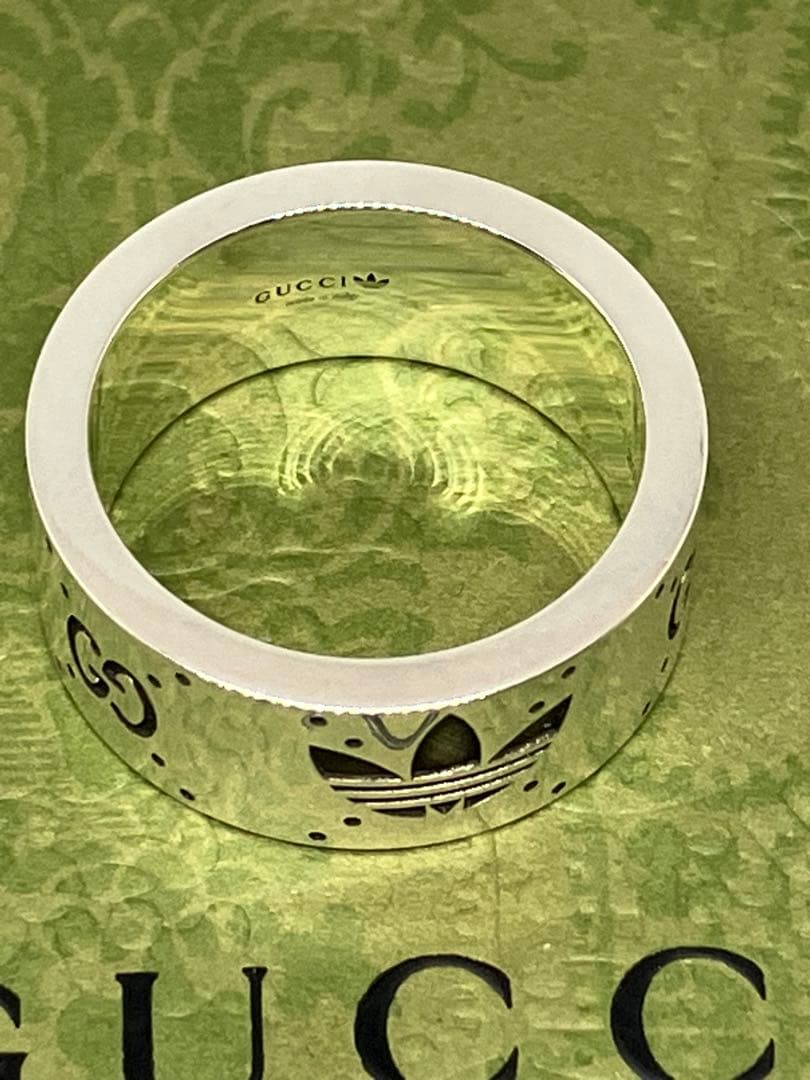 GUCCI adidas グッチ アディダス リング 銀 指輪 20号 中古