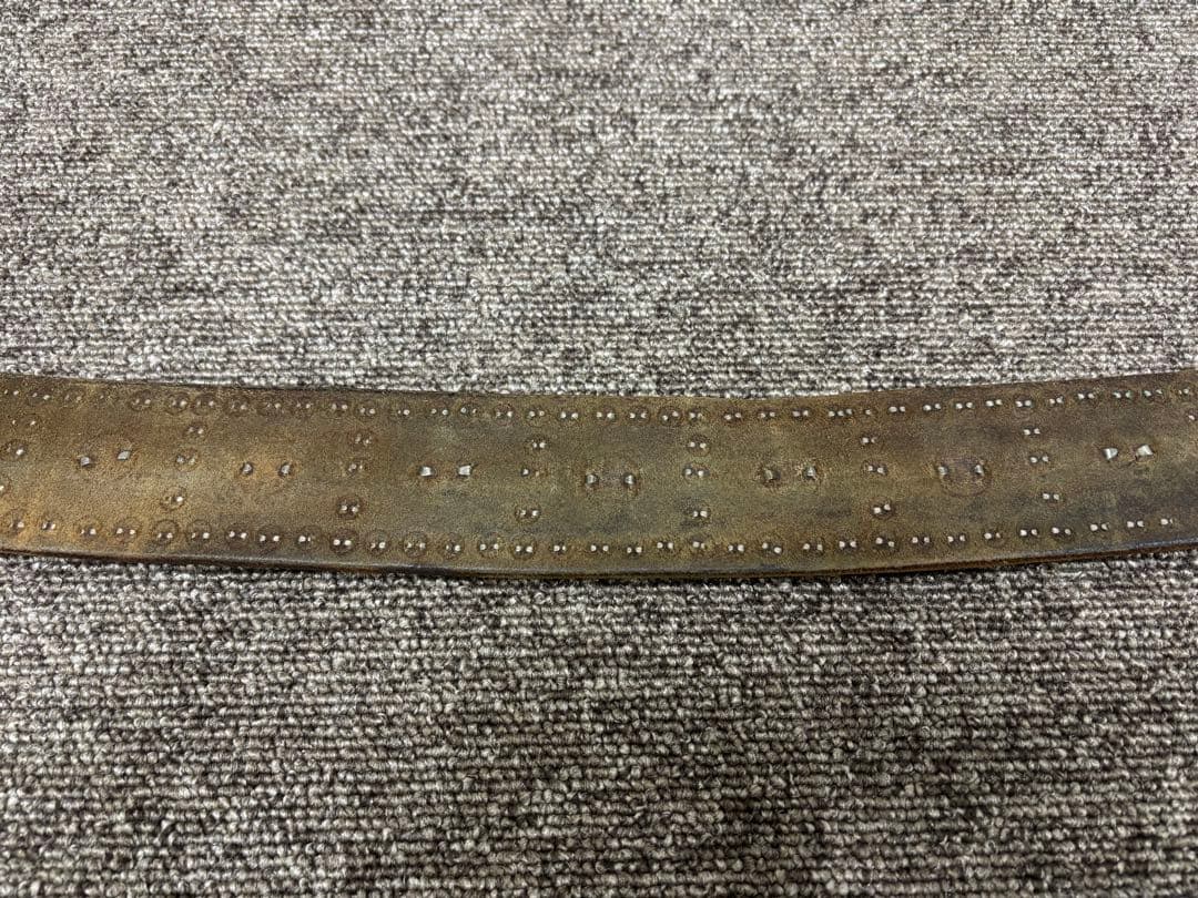 HTC スタッズ付きレザー ベルト 黒 vintageレザー