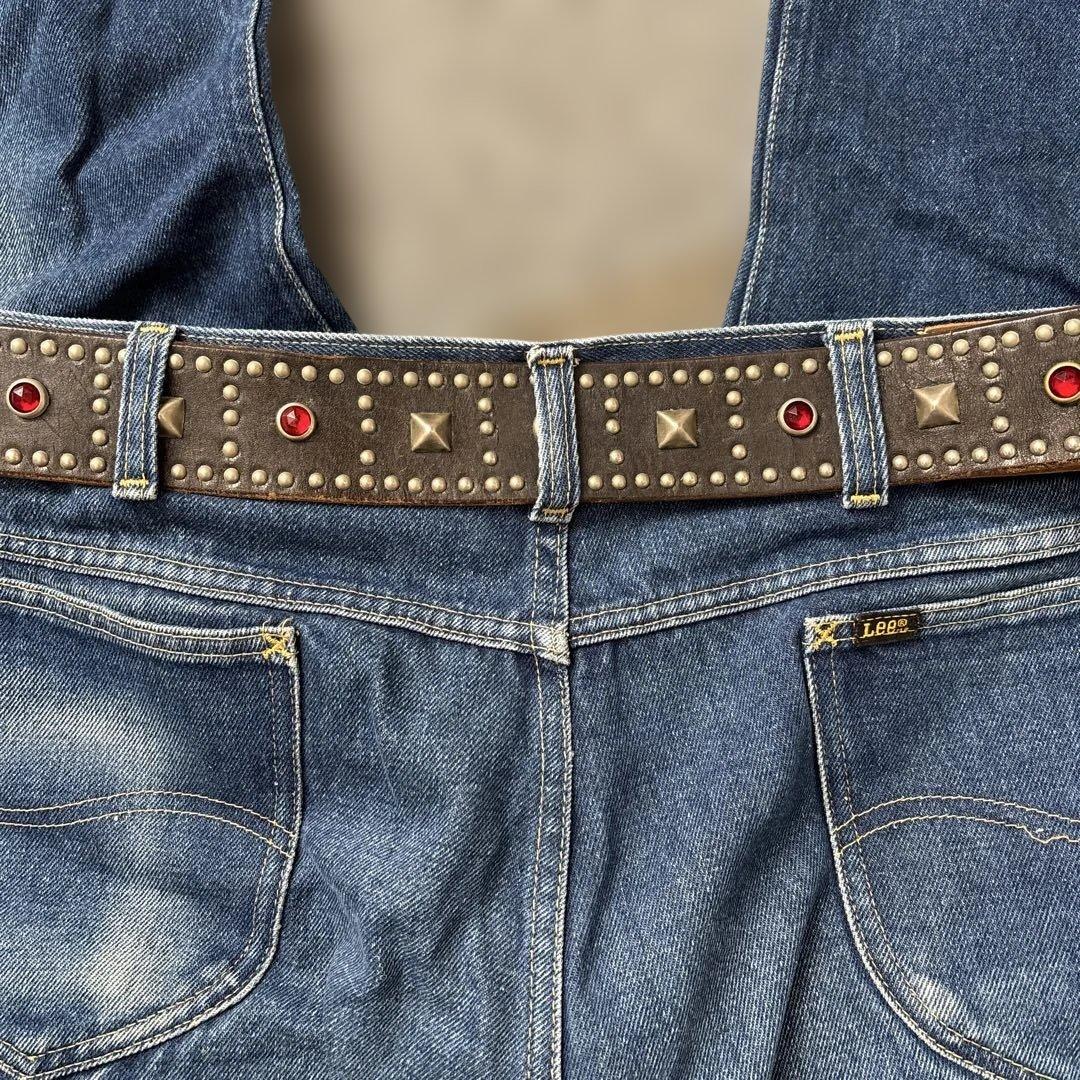 HTC スタッズ付きレザー ベルト 黒 vintageレザー