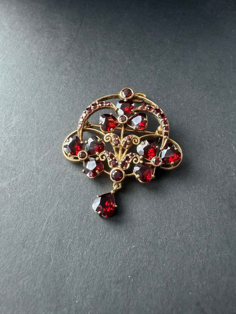 碌山ジュエリー　ガーネット　ブローチ　ペンダントトップ　silver925