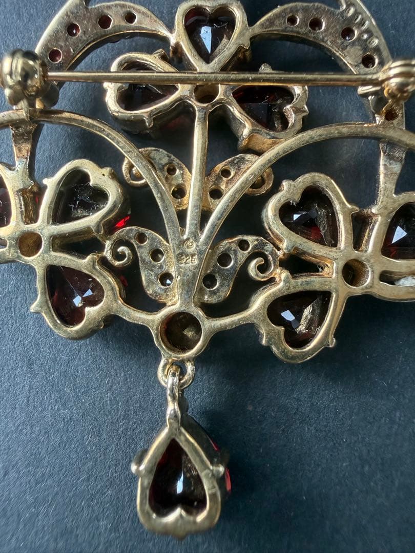 碌山ジュエリー　ガーネット　ブローチ　ペンダントトップ　silver925