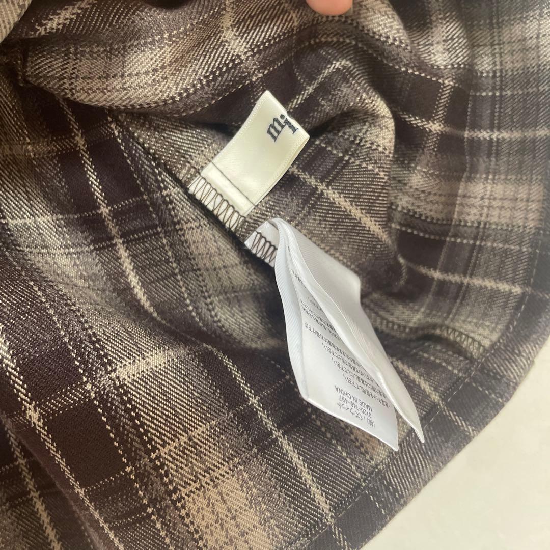 mideal オンブレチェックダブルリボンビスチェ ブラウン