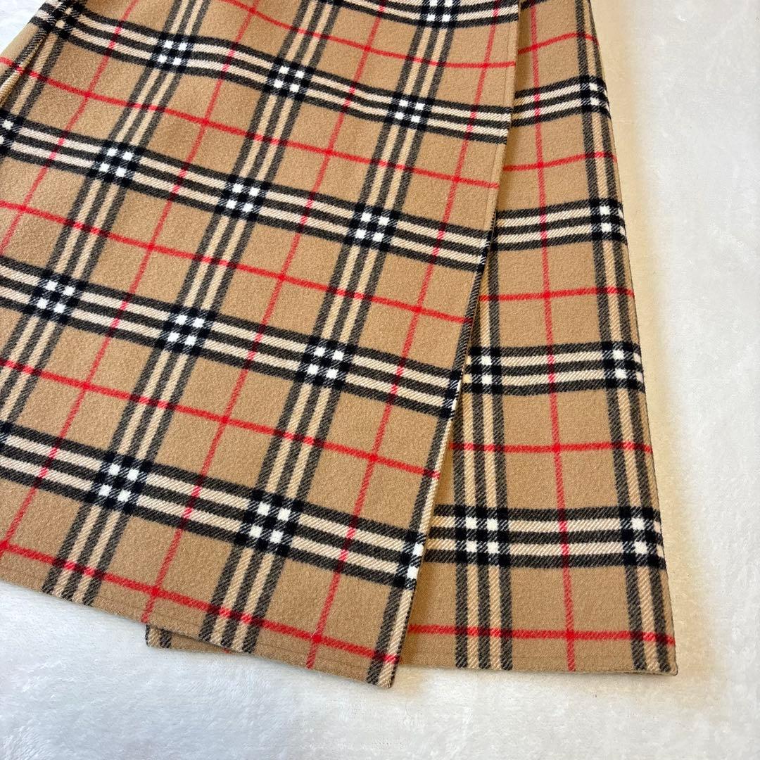美品✨バーバリー　ラップ(巻き)スカート　リバーシブル　ノバチェック　ミモレ丈