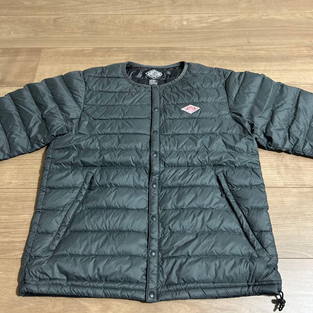 ダントン、クルーネックインナーダウンジャケット、サイズ38 カラーチャコール