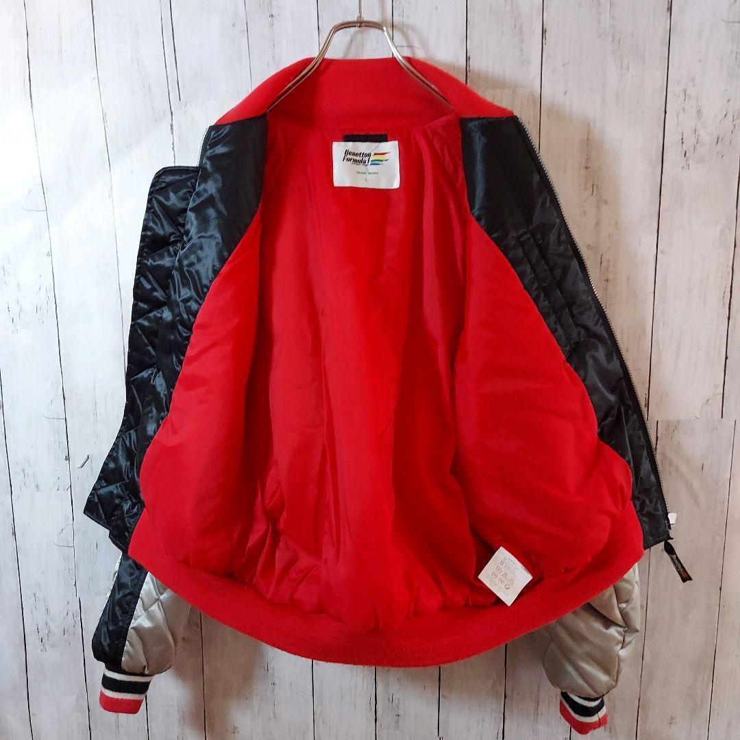 【BENETTON】希少 ベネトンフォーミュラ1 レーシングジャケット L 黒銀