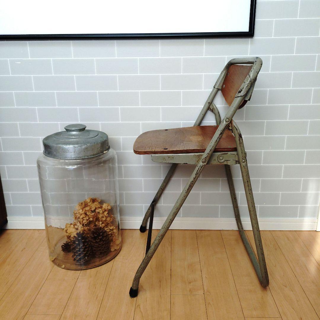 green greenさま専用 古い 折りたたみ椅子②③ 鉄脚 レトロビンテージ