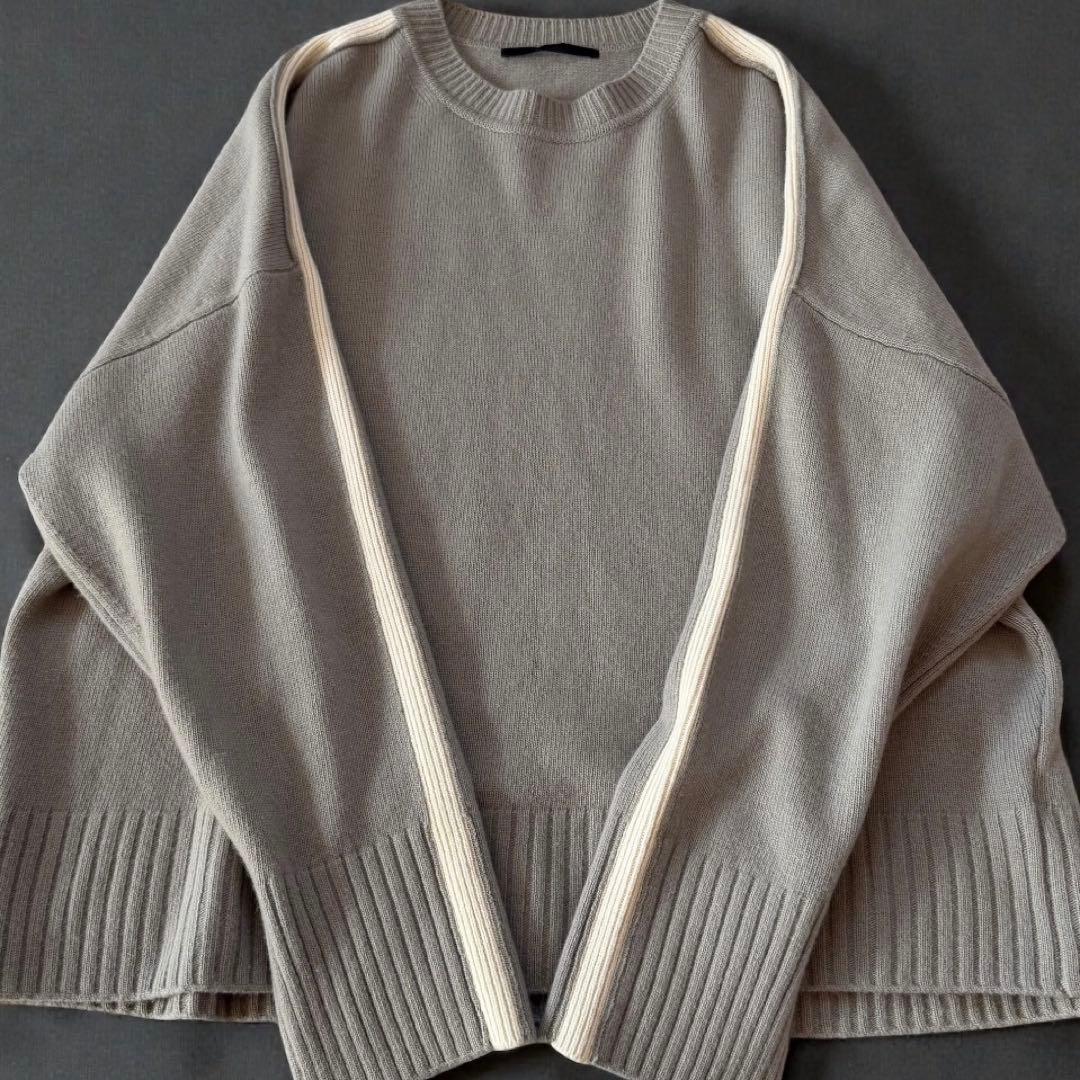 美品✨24AW【AP STUDIO 】カシミヤ混　ライン　ニット　プルオーバー