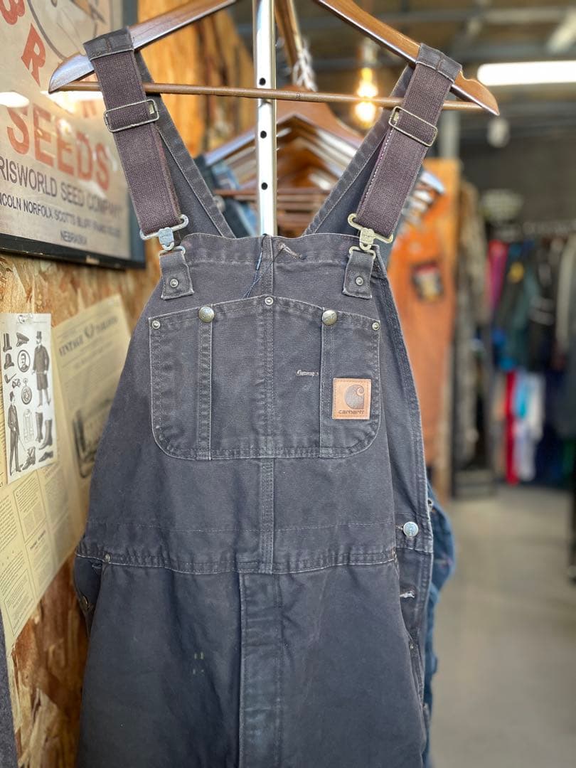 Carhartt オーバーオール USA製 焦茶 ダークブラウン ダック