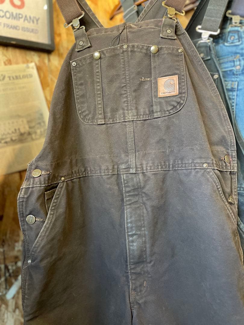 Carhartt オーバーオール USA製 焦茶 ダークブラウン ダック