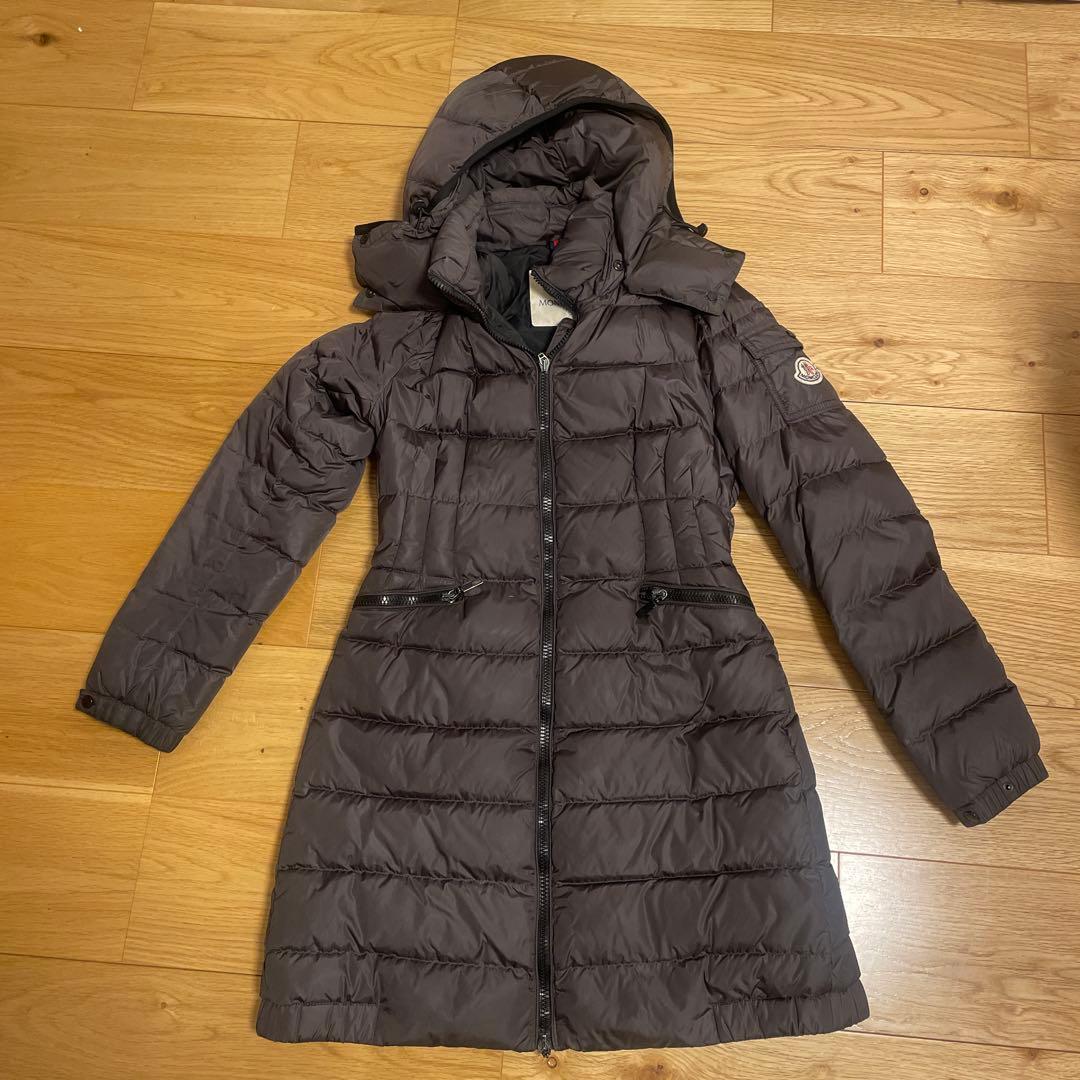 MONCLER フード付きダウンジャケット グレー