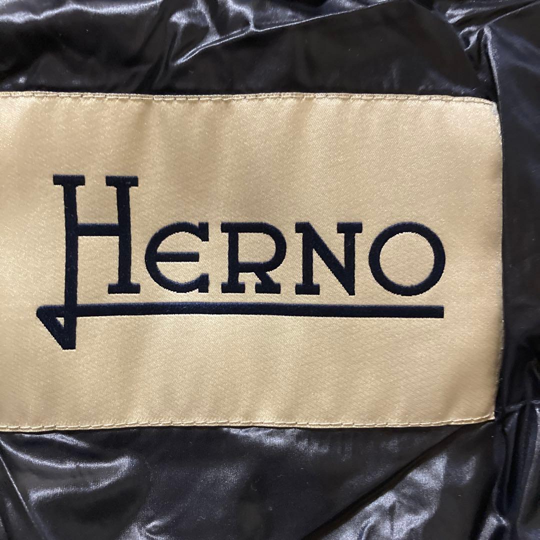 美品　HERNO ヘルノ　エコファーポケット　 ショートダウンジャケット　42