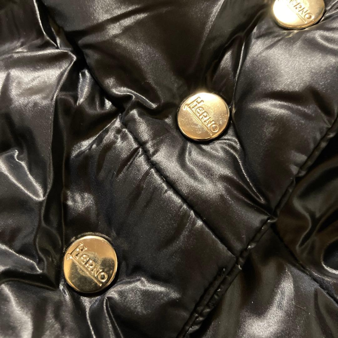 美品　HERNO ヘルノ　エコファーポケット　 ショートダウンジャケット　42