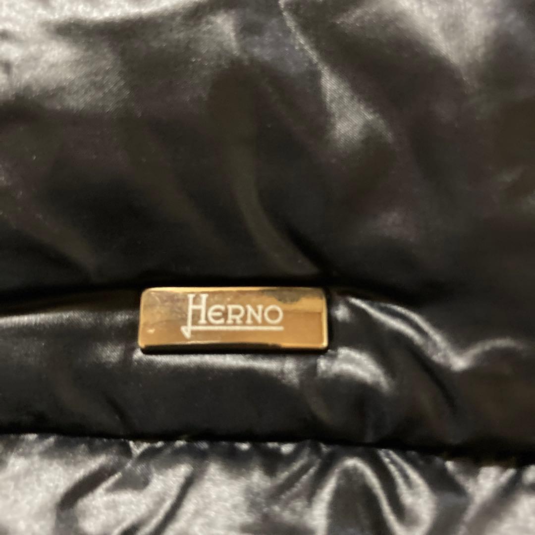 美品　HERNO ヘルノ　エコファーポケット　 ショートダウンジャケット　42