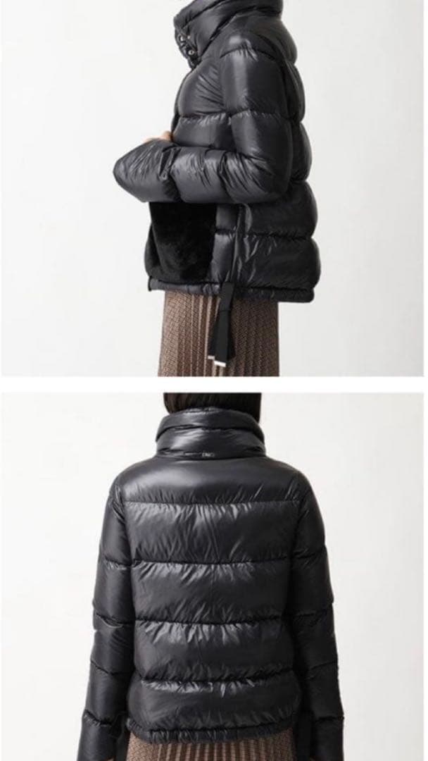 美品　HERNO ヘルノ　エコファーポケット　 ショートダウンジャケット　42
