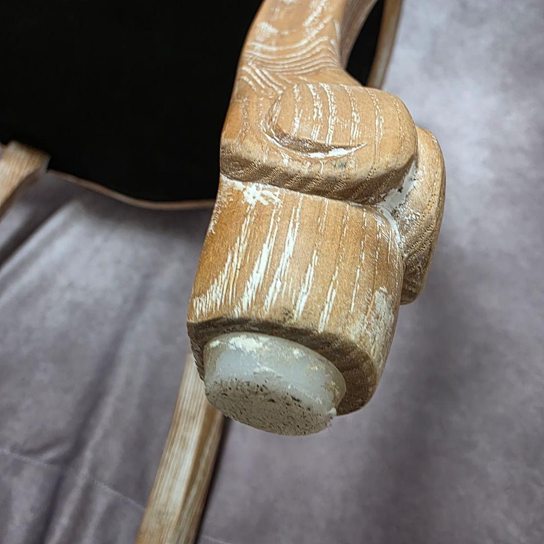 【猫脚レトロチェア】アンティーク風 シャビーシック調 ひじ掛け椅子 アームチェア