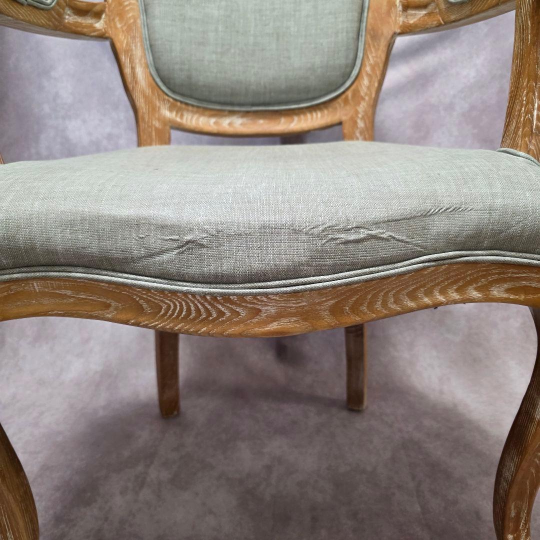 【猫脚レトロチェア】アンティーク風 シャビーシック調 ひじ掛け椅子 アームチェア