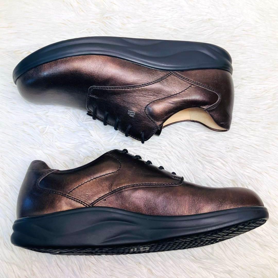 【新品未使用】Finn Comfort :size 6レースアップ 光沢ブラウン