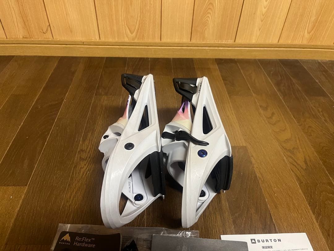 Burton Step On ビンディング メンズM ホワイト オーロラ柄