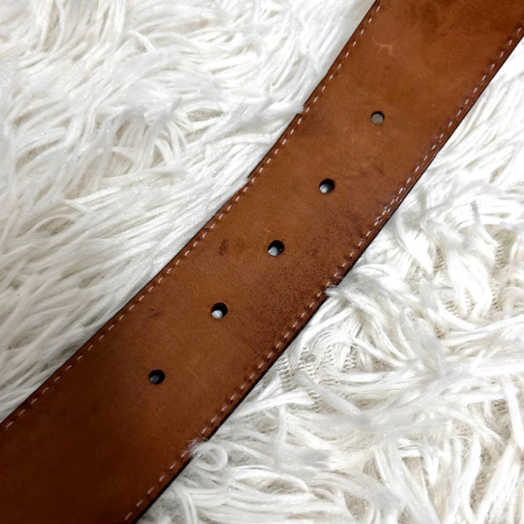 GUCCI ベルト　レザー　シマ　GG柄　ベージュ　ブラウン　114984