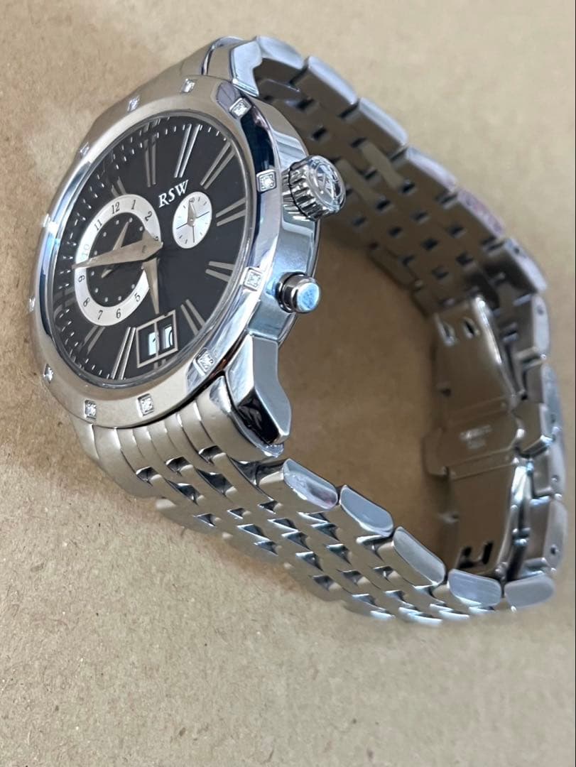 RSWラマスイスウォッチ腕時計メンズダイヤベゼルツインタイマー