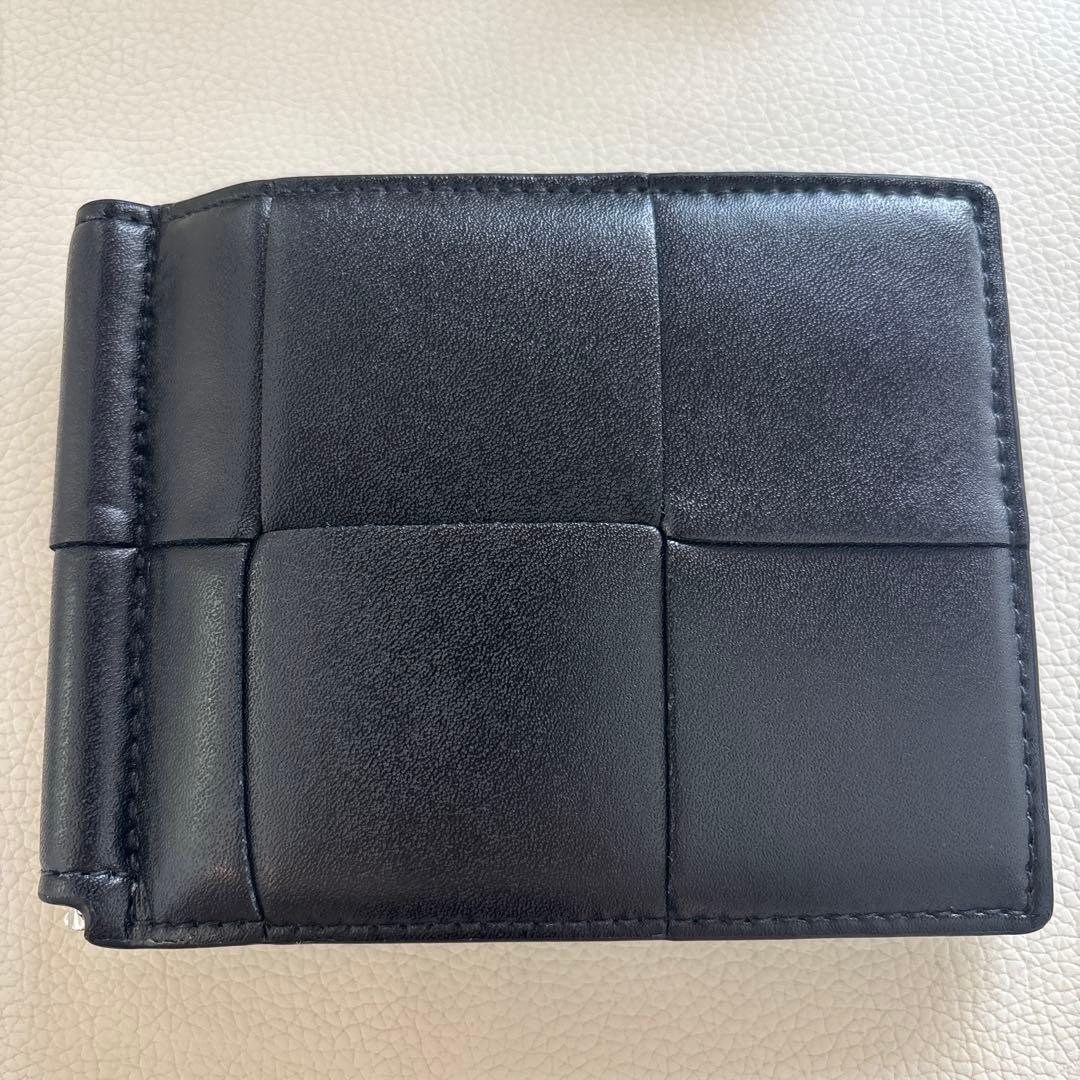 BOTTEGA VENETA ブラック レザー マネークリップ