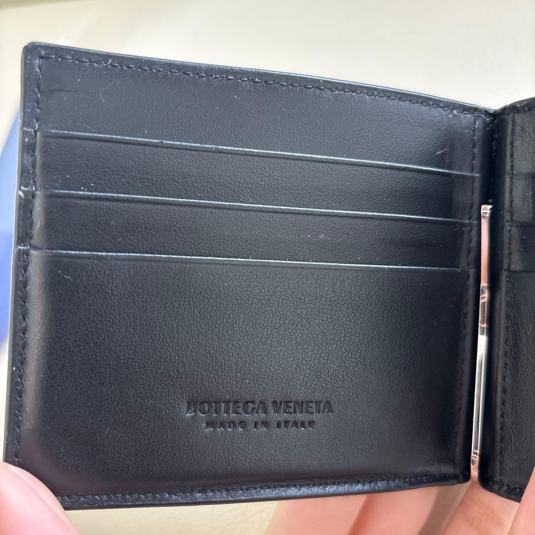 BOTTEGA VENETA ブラック レザー マネークリップ