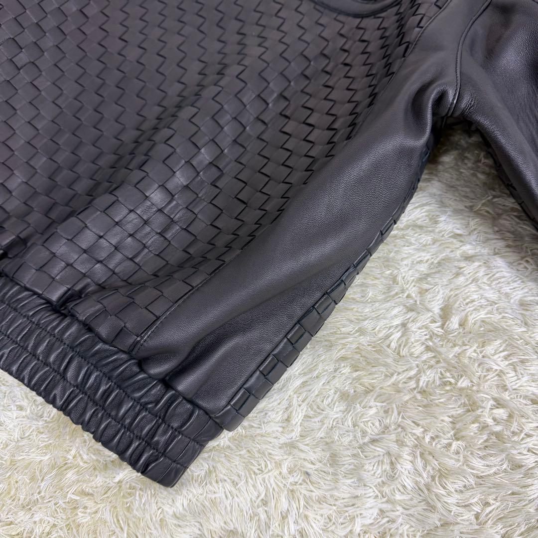 【L】 Supreme woven leather varsity jacket