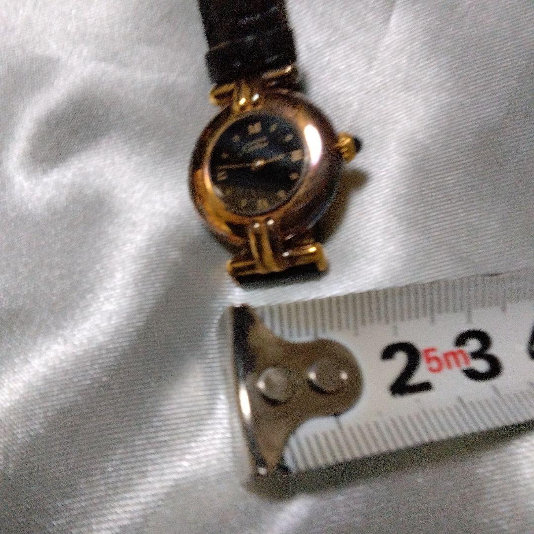 Cartier アナログ時計 ブラック/ゴールド/カルティェコリゼクオーツ腕時計