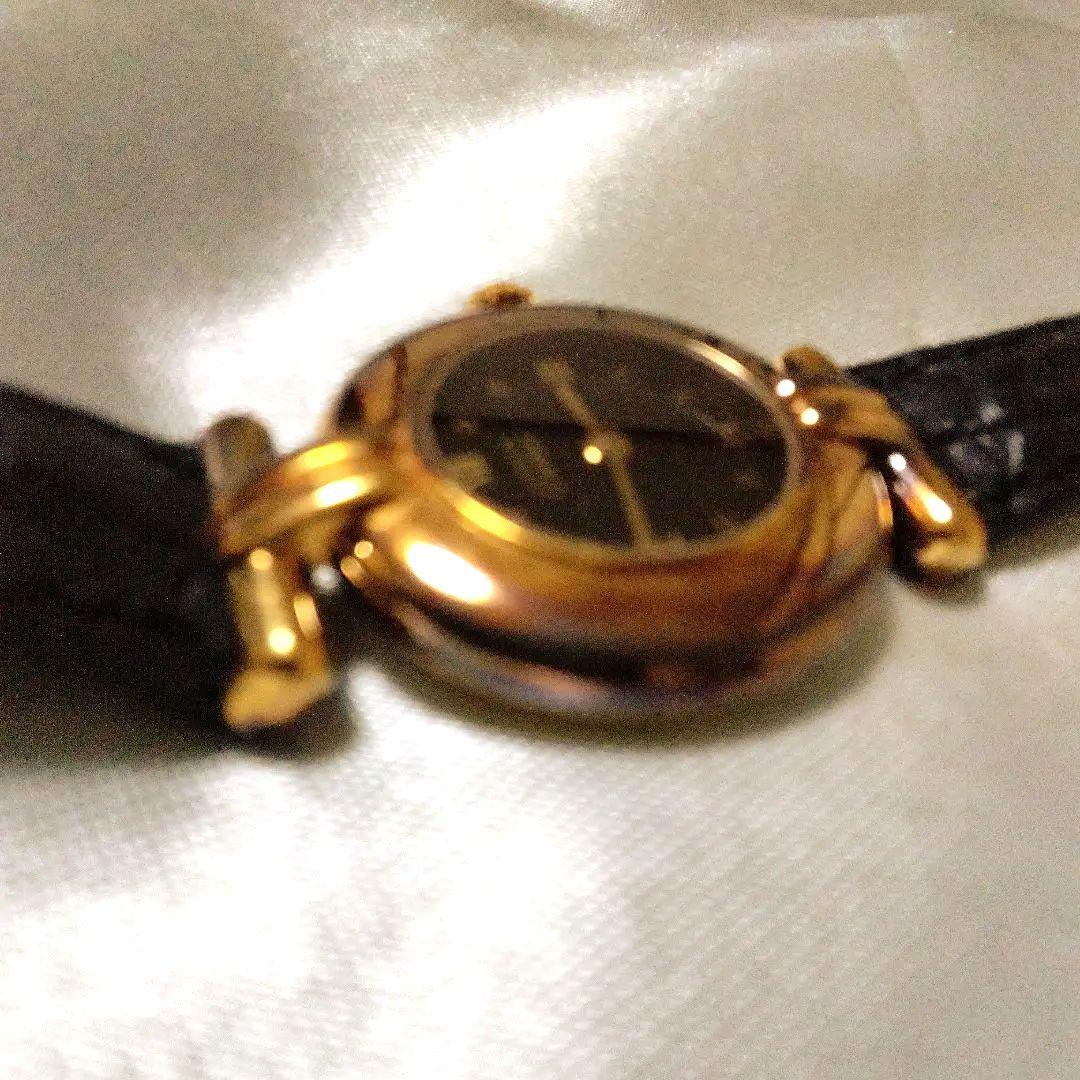 Cartier アナログ時計 ブラック/ゴールド/カルティェコリゼクオーツ腕時計